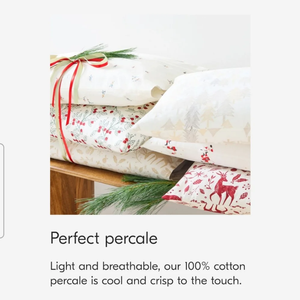 West Elm Pomegranate Percale King Sheet Set
